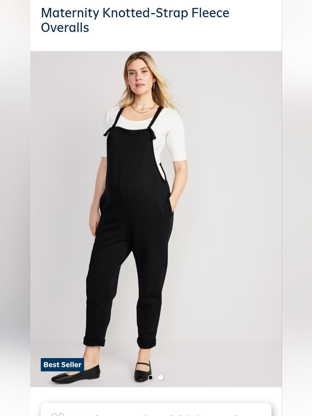 Old Navy Black Maternity Knotted- Strap Overalls
